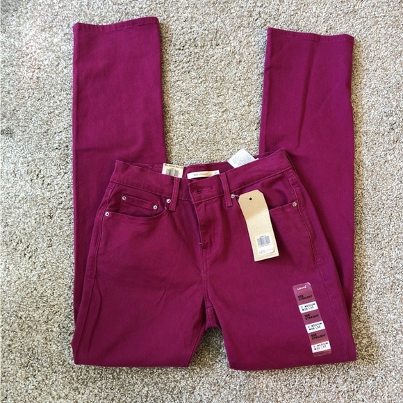 Levis purple/fuchsia high rise 505 straight pants - Picture 5 of 9